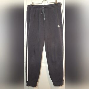 Adidas Charcoal Joggers with White Accents